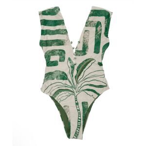 Cosita Linda Brushes Palms One Piece Swim - Women's Small - New w Tags